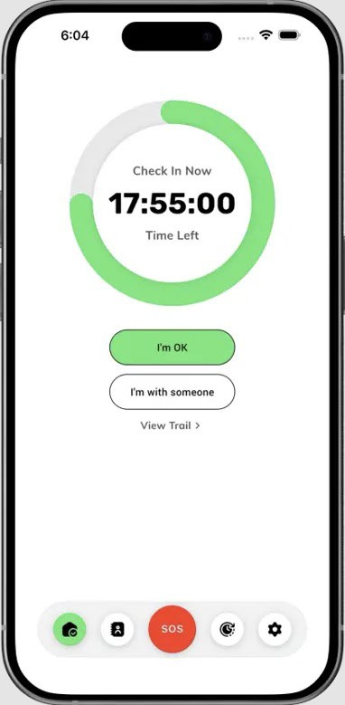 TapOkie daily check-in and SMS safety alert