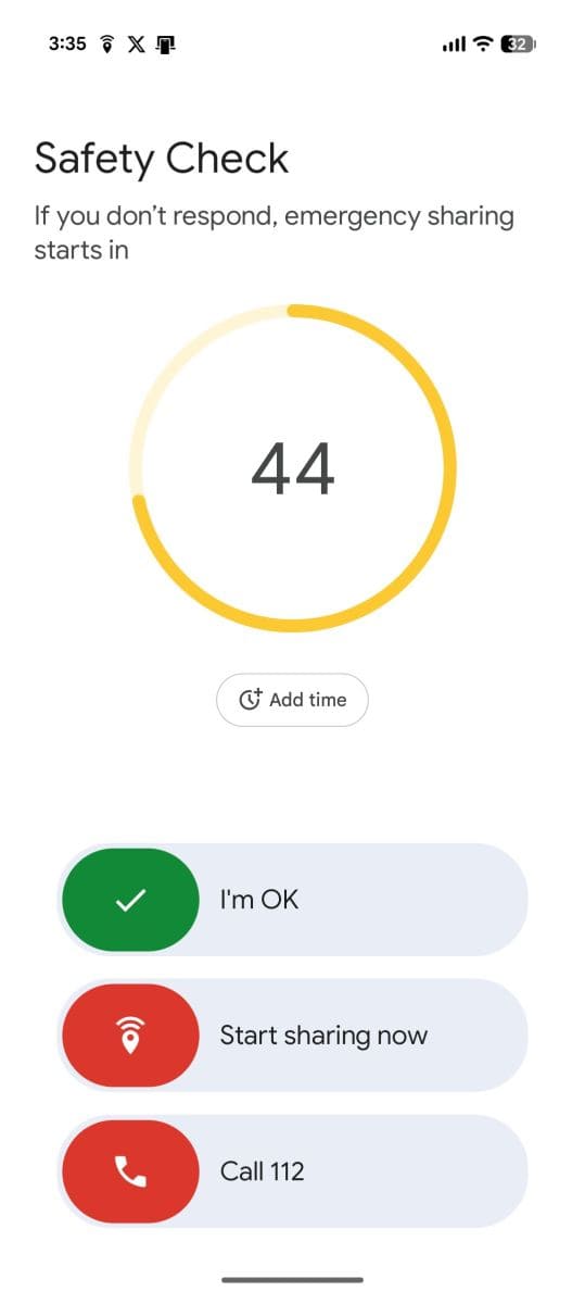 Google Personal Safety scheduled Safety Check on Pixel phone